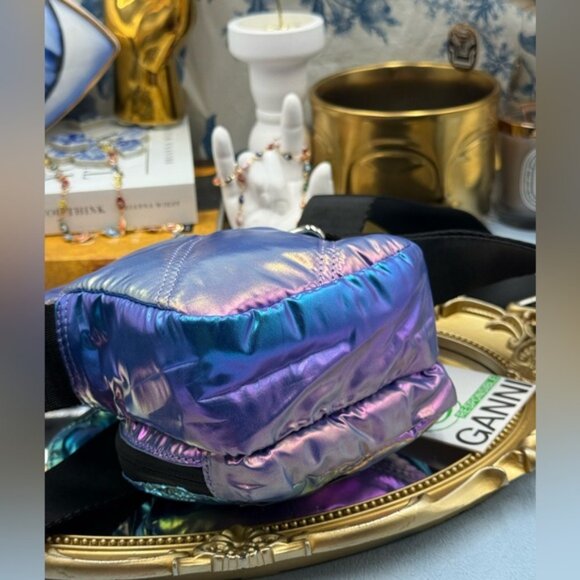 🆕 GANNI 🧿 NWT Mini Iridescent Recycled Tech Crossbody Bag - Picture 8 of 14